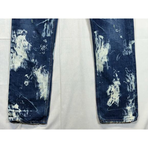 AKOO Men’s Size 32x32 Distressed Blue Denim Jeans Streetwear Baggy Fit - Picture 13 of 15